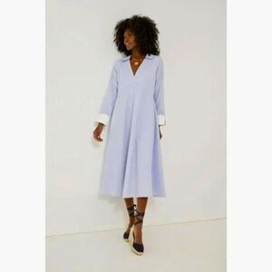 Pomander Place Cannes Striped Light Blue and White Dress